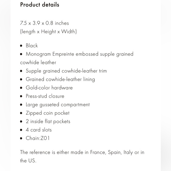 Emilie Wallet - Monogram Empreinte Leather
Black - Picture 15 of 15